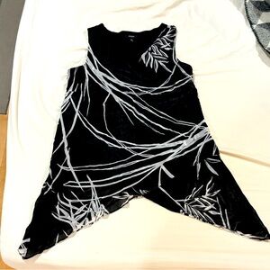 Alfani Petite Medium Tunic Black White Cross Over Excellent Condition